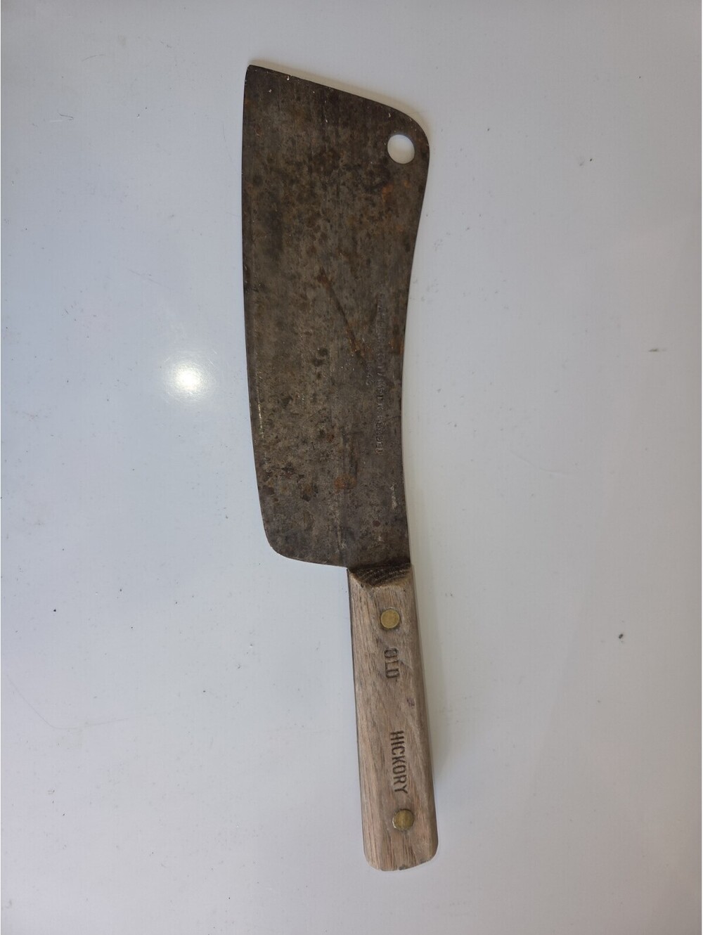 Vintage Old Hickory Meat Cleaver with Wood Handle A23